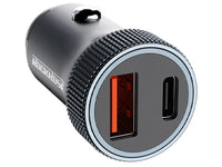 شاحن سيارة روك روز Ranger بمنفذي يو اس بي اي وتايب سي وبقدرة شحن 30 واط | RockRose Ranger PQ GT 30W PD & QC 3.0 Dual Port Car Phone Charger Adapter