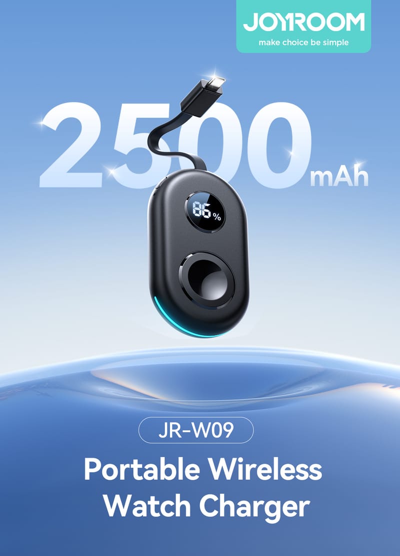 Şarjêra Saeta Bêtêl a Portable ya JOYROOM JR-W09 2000mAh - Reş