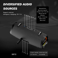 Lenyes S872 مكبر صوت محمول 80W | مقاوم للماء IPX6 | بلوتوث | Portable Bluetooth Speaker 80W Waterproof