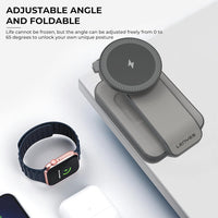 حامل شحن لاسلكي Lenyes PW313 قابل للطي 3 في 1 شحن سريع 15W مع إضاءة ليلية | Lenyes PW313 3-in-1 Foldable Wireless Charging Dock 15W Night Light