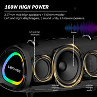 Lenyes S872 مكبر صوت محمول 80W | مقاوم للماء IPX6 | بلوتوث | Portable Bluetooth Speaker 80W Waterproof