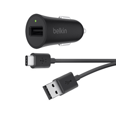 Şarjêra Otomobîlê ya Belkin Quick Charge 3.0 bi Kabloya USB-A berbi USB-C (USB Type-C)