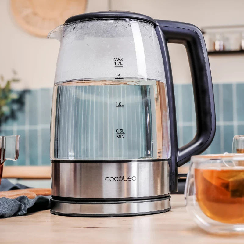 غلاية ماء كهربائية سيكوتيك ThermoSense 340 Clear بسعة 1.7 لتر وتصميم شفاف | Cecotec ThermoSense 340 Clear Electric Kettle 1.7L