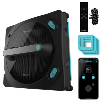 روبوت تنظيف النوافذ Cecotec Conga Windroid 1490 4 في 1 مع بخاخ ذكي واتصال ذكي | Cecotec Conga Windroid 1490 Connected 4-in-1 Window Cleaning Robot with Twerking Spray
