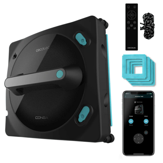 روبوت تنظيف النوافذ Cecotec Conga Windroid 1490 4 في 1 مع بخاخ ذكي واتصال ذكي | Cecotec Conga Windroid 1490 Connected 4-in-1 Window Cleaning Robot with Twerking Spray