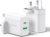 UGREEN 20W 2-Port Fast Charger UK White | شاحن سريع يوجرين 20 واط منفذين قابس بريطاني أبيض