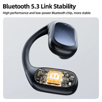 سماعات جويرووم JR-OE1 اللاسلكية بتصميم مفتوح للاذن, تشغيل حتى 40 ساعة - اسود | JOYROOM Openfree JR-OE1 True Wireless Open-Ear Headphones – 40H Playtime – Black