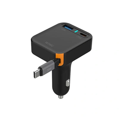 WiWU Wi-CC033 Helix 65W Triple Port Car Charger | شاحن سيارة WiWU Wi-CC033 Helix 65W ثلاثي المنافذ