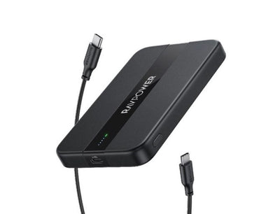 باور بانك راف باور ماغسيف بسعة 5000 مللي أمبير | RAVPower 5000mAh Magnetic Ultra-Slim Wireless Charger Power Bank