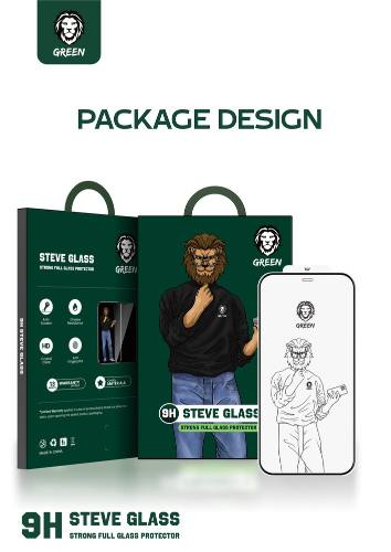 Green Lion 9H Steve Glass Strong Full Screen Protector for iPhone 12 / 12 Pro 6.1" | واقي شاشة جرين ليون الزجاجي الكامل