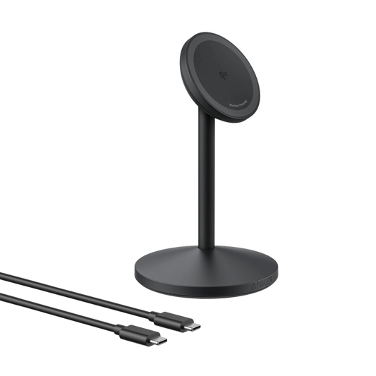 شاحن انكر ماغ جو اللاسلكي, شحن سريع 15 واط متوافق مع ماغسيف | Anker MagGo Wireless Charger, 15W Qi2 Fast Charging Dock, MagSafe-Compatible