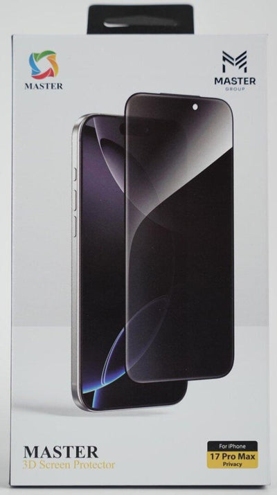 واقي شاشة ثلاثي الابعاد بميزة الخصوصية لهاتف ايفون 17 برو ماكس | Master 3D Screen Protector Privacy for iPhone 17 Pro Max