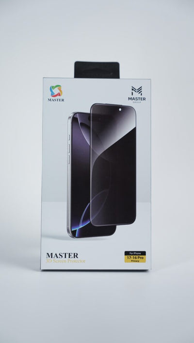 واقي شاشة ماستر ثلاثي الابعاد بميزة الخصوصية لهاتف ايفون 16/17 برو | Master 3D Screen Protector Privacy for iPhone 17-16 Pro