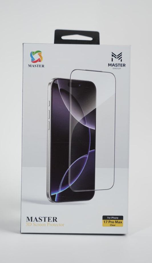 واقي شاشة ماستر ثلاثي الابعاد شفاف لهاتف ايفون 17 برو ماكس | Master 3D Screen Protector Clear for iPhone 17 Pro Max