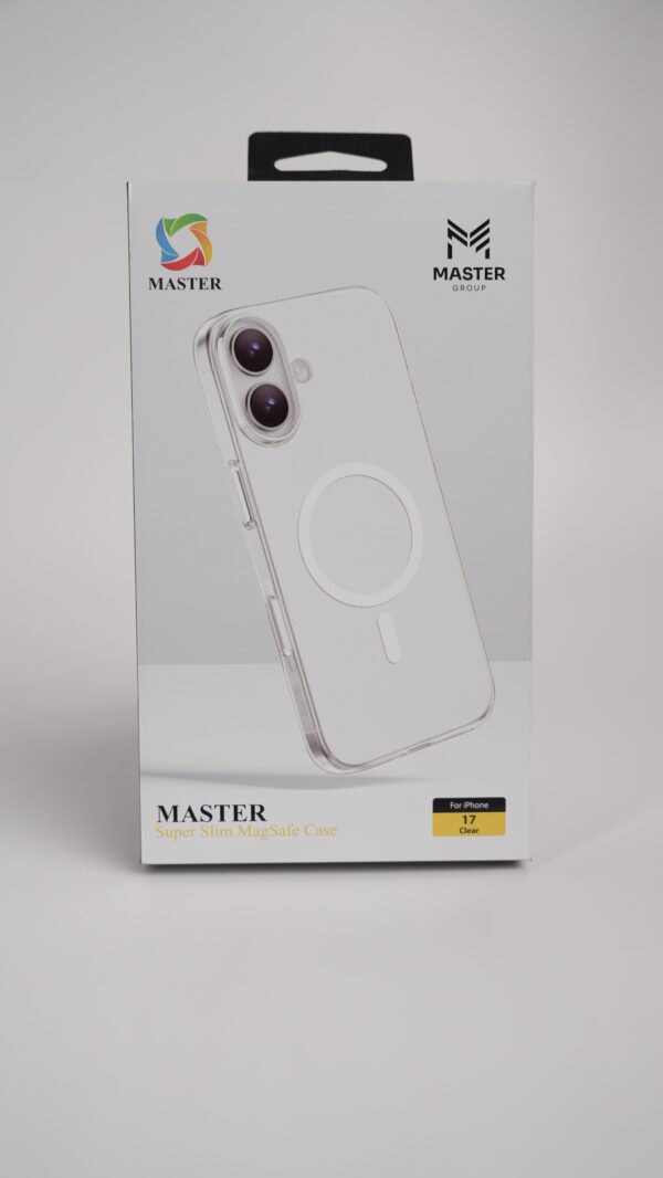 كفر ماستر فائق النحافة مع خاصية ماج سيف لهاتف ايفون 17 / 17 برو /  17 برو ماكس - شفاف | Master Super Slim MagSafe Case For iPhone 17 / 17 Pro / 17 Pro Max - Clear