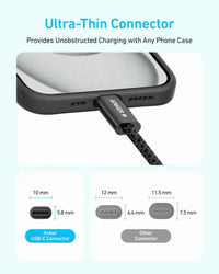 Kabloya Anker USB-C bo USB-C ya bi pêçayî, Şarjkirina Ultra Lezgîn heta 240W, 1.8m | Kabloya Anker USB-C bo USB-C ya bi pêçayî ya Ultra Lezgîn, 6 ling, 240W