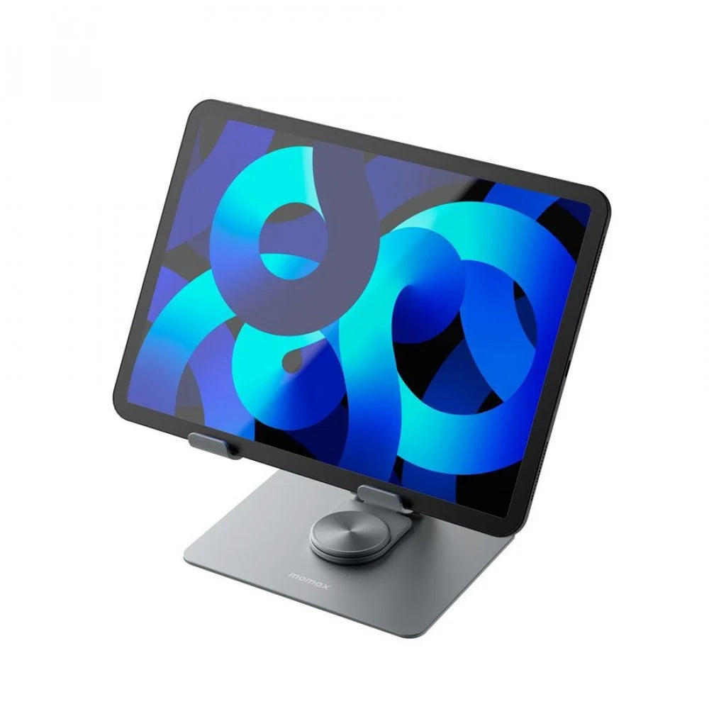 حامل موماكس الدوار للاجهزة اللوحية القابل للطي متوافق مع تابلت 10.5 الى 12.9 بوصة | Momax Foldable Rotating Tablet Stand, Fits 10.5"–12.9" Tablets