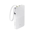 Baseus EnerFill FC51 Bipow2 Pro Power Bank 10000mAh 22.5W White Built-in Cable - باور بانك بيسوس انرفيل FC51 بايباو 2 برو 10000 مللي أمبير 22.5 واط أبيض بكيبل مدمج