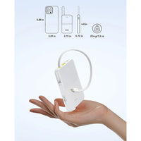 Baseus EnerFill FC51 Bipow2 Pro Power Bank 10000mAh 22.5W White Built-in Cable - باور بانك بيسوس انرفيل FC51 بايباو 2 برو 10000 مللي أمبير 22.5 واط أبيض بكيبل مدمج