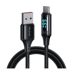 كيبل مكدودو يو اس بي اي الى تايب سي 6A مع شاشة رقمية وبطول 1.2 متر | Mcdodo 6A Type C Fast Charging Cable with Digital Display 1.2m