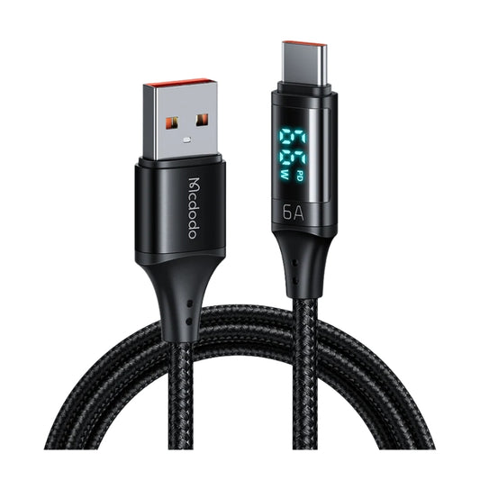 كيبل مكدودو يو اس بي اي الى تايب سي 6A مع شاشة رقمية وبطول 1.2 متر | Mcdodo 6A Type C Fast Charging Cable with Digital Display 1.2m