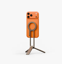 UNIQ Arcus aluminium magnetic carabiner tripod Champagne Volt - angled view