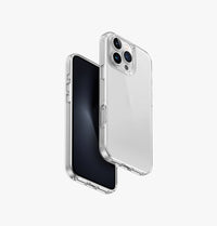 UNIQ Air Fender protective clear case for iPhone 16 Pro Max - front and back