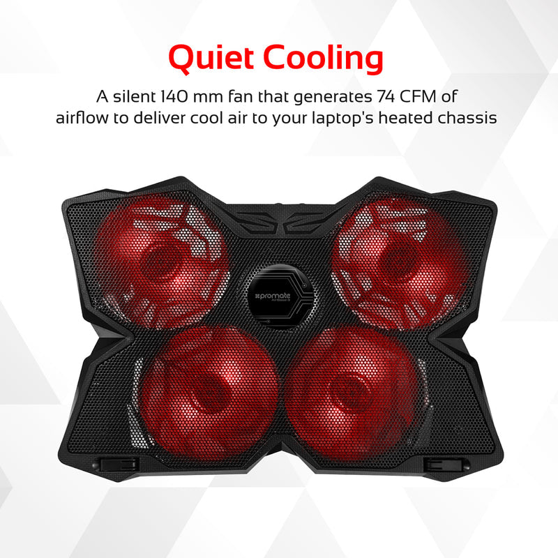 Promate AirBase-3 four 140mm fans detail