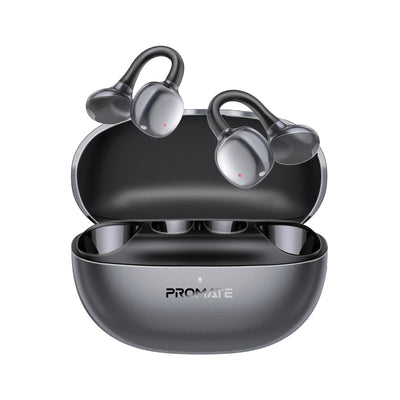 Promate AirClip-Pro Open Ear TWS Earbuds 500mAh Black-Front