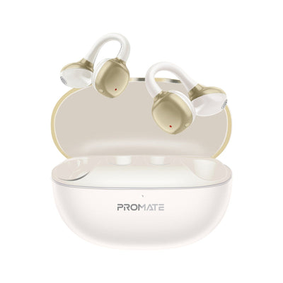 Promate AirClip-Pro Open Ear TWS Earbuds 500mAh White-Front