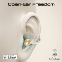 Promate AirClip-Pro Open Ear TWS Earbuds 500mAh White-Case Open