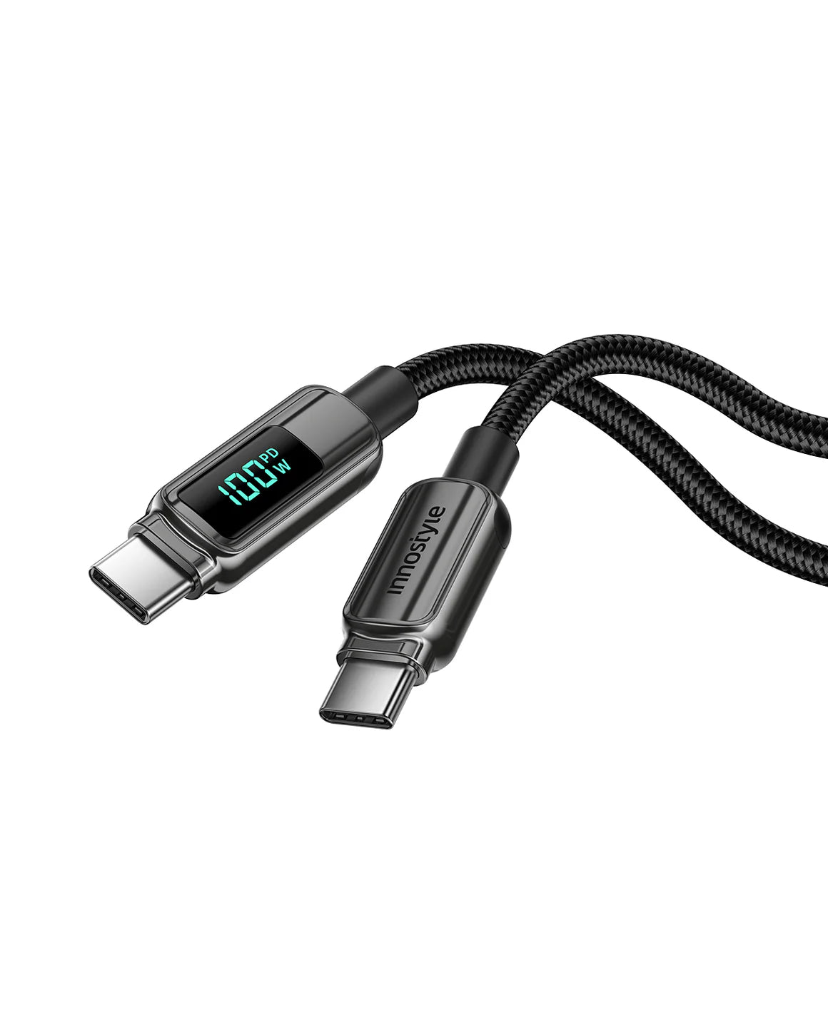 Innostyle DigiPower USB-C to USB-C Cable 100W Digital Display 1.2m - DP-CC1001 | كابل انوستايل ديجي باور يو اس بي سي بشاشة رقمية 100 واط 1.2 متر