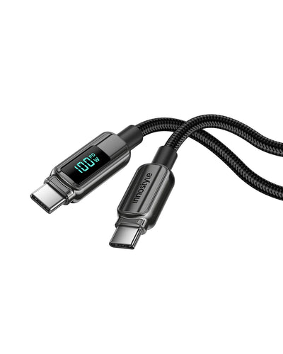 Innostyle DigiPower USB-C to USB-C Cable 100W Digital Display 1.2m - DP-CC1001 | كابل انوستايل ديجي باور يو اس بي سي بشاشة رقمية 100 واط 1.2 متر