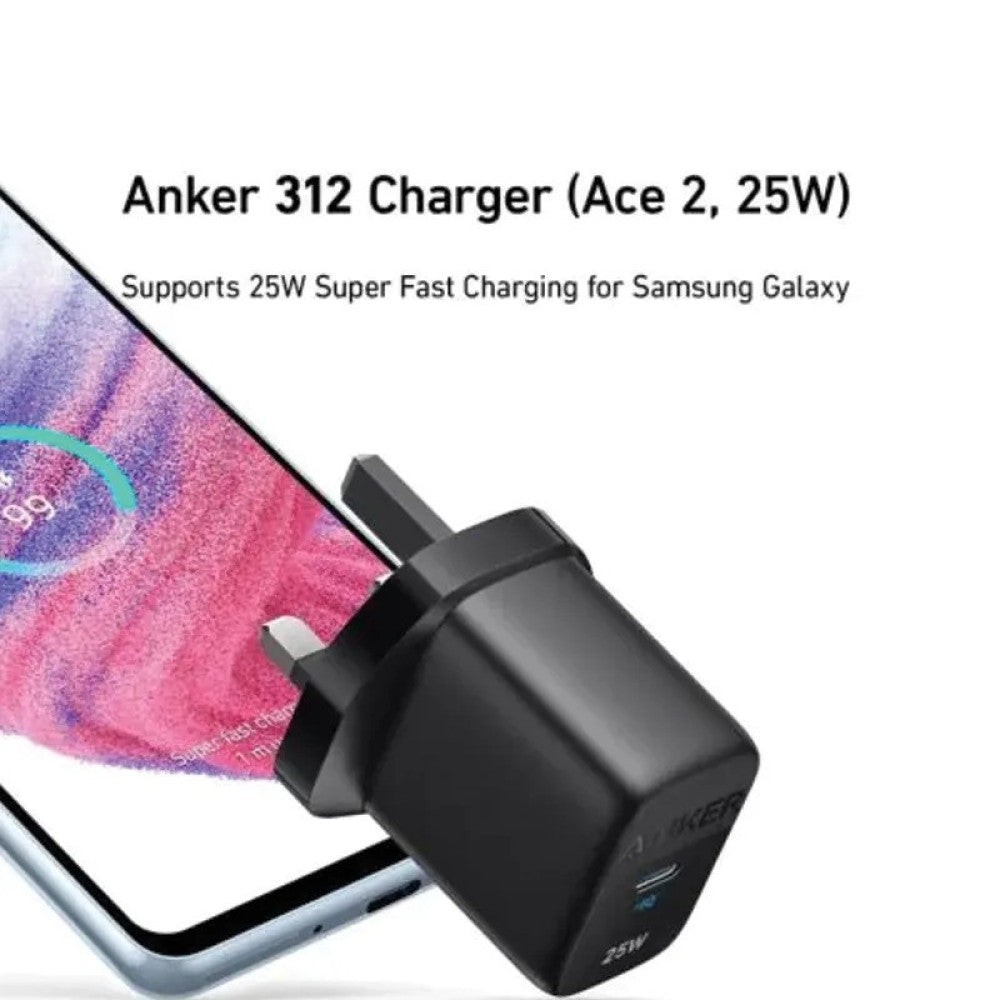 شاحن جداري انكر بقدرة 25 واط بمنفذ تايب سي  | Anker 25W Compact Wall Charger