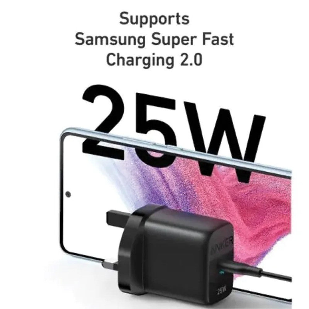 شاحن جداري انكر بقدرة 25 واط بمنفذ تايب سي  | Anker 25W Compact Wall Charger