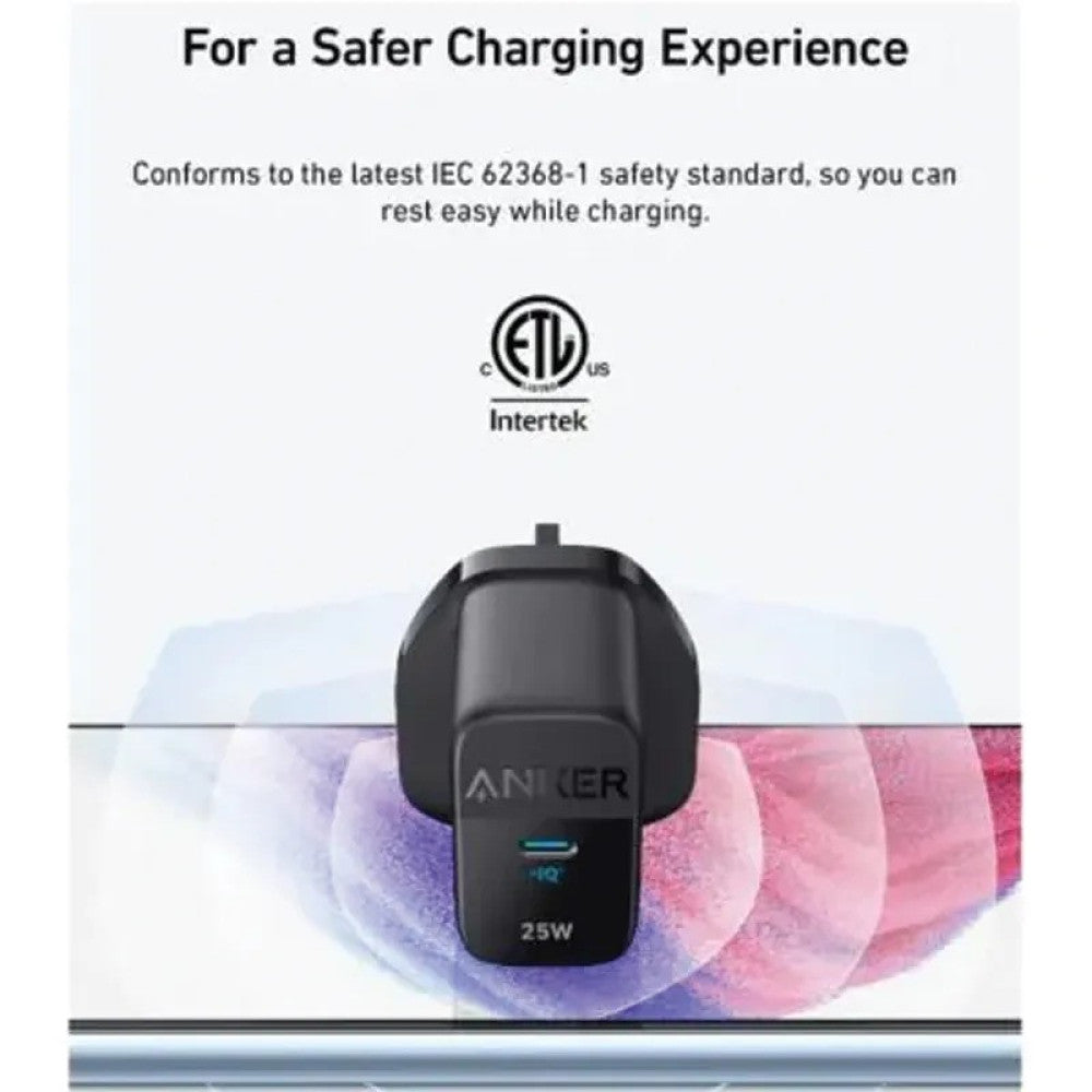 شاحن جداري انكر بقدرة 25 واط بمنفذ تايب سي  | Anker 25W Compact Wall Charger
