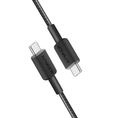 كيبل انكر USB-C الى USB-C بطول 1م, قدرة شحن 240 واط, مضفر | Anker USB-C to USB-C Cable 3 ft | 240W Braided Fast Charging Cable