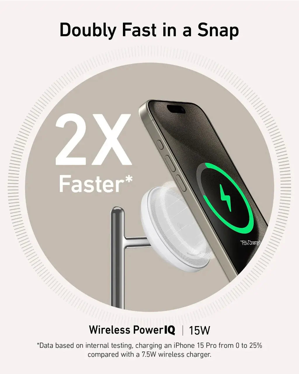 حامل وشاحن لاسلكي انكر ماج جو 3 في 1 بقدرة شحن 15 واط | Anker MagGo 15W 3-in-1 Charging Stand, Qi2 Certified Wireless Charger for iPhone