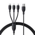 كابل شحن سريع Baseus Ultra-Fast 3-in-1 Cable USB-A→M+L+C 3.5A 1.3m Black