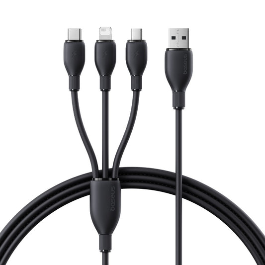 كابل شحن سريع Baseus Ultra-Fast 3-in-1 Cable USB-A→M+L+C 3.5A 1.3m Black