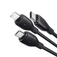كابل شحن سريع Baseus Ultra-Fast 3-in-1 Cable USB-A→M+L+C 3.5A 1.3m Black