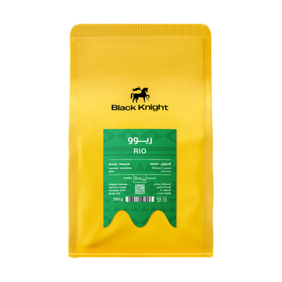 قهوة بلاك نايت ريو البرازيلية حبوب كاملة 250 غرام | Black Knight Rio Brazil Natural Specialty Coffee 250g