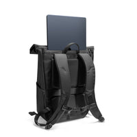 tomtoc Navigator-T61 rolltop backpack black back panel access