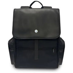 BMW Side Pockets Metal Logo Laptop Backpack 15" Nylon & PU – Black | حقيبة ظهر BMW بجيوب جانبية وشعار معدني لاب توب 15 بوصة أسود
