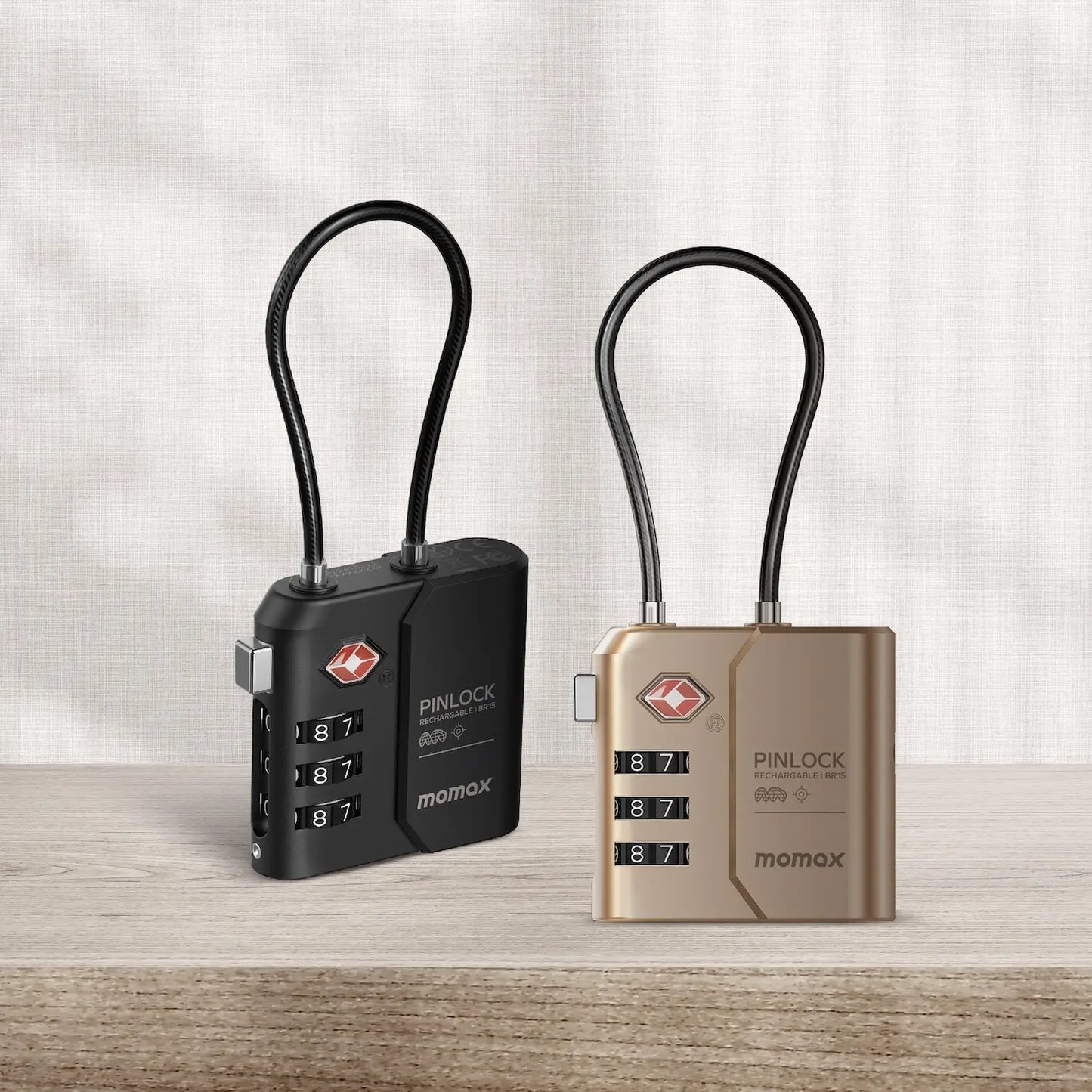 قفل موماكس PinLock الذكي, متوافق مع ابل فايند ماي | Momax PinLock TSA Padlock with Apple Find My Locator