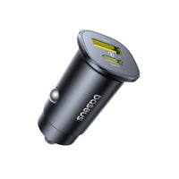 شاحن سيارة بيسوس جو تريب DP1 سريع 30 واط بمنفذي USB-C وUSB-A – أسود كوني | Baseus GoTrip DP1 30W Fast Car Charger USB-C & USB-A Cosmic Black