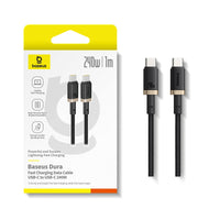 Baseus Dura Cable USB-C→C 240W 1m Black | كابل بيسوس ديورا USB-C→C 240 واط 1 متر أسود