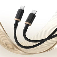 كابل Baseus Dura Cable USB-C إلى USB-C 100W 2m ذهبي وأسود | Baseus Dura Cable C-C 100W 2m Gold+Black