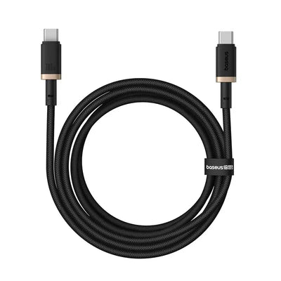 كابل Baseus Dura Cable USB-C إلى USB-C 100W 2m ذهبي وأسود | Baseus Dura Cable C-C 100W 2m Gold+Black