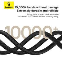 Baseus Dura Cable USB→iP 2.4A 1m Gold+Black | كابل بيسوس ديورا USB إلى آيفون 2.4 أمبير 1 متر ذهبي وأسود